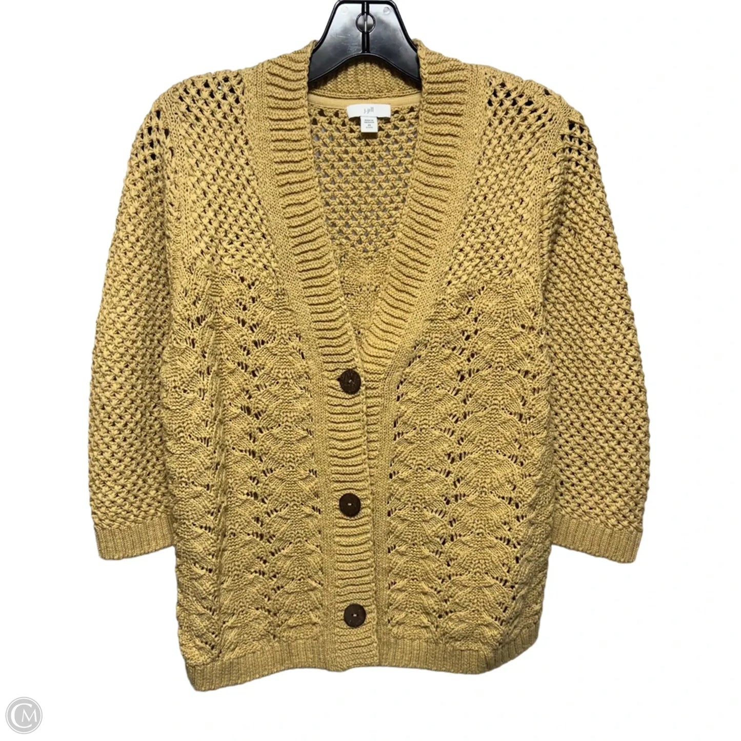 Sweater Cardigan By J. Jill In Yellow, Size: Xsp