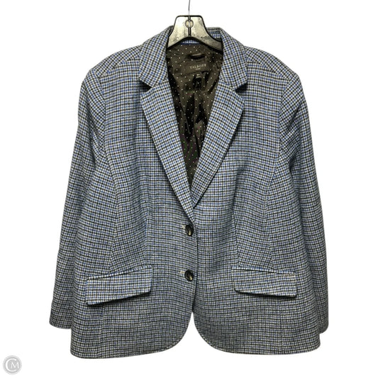 Wool Blend Blazer By Talbots In Plaid Pattern, Size: 18