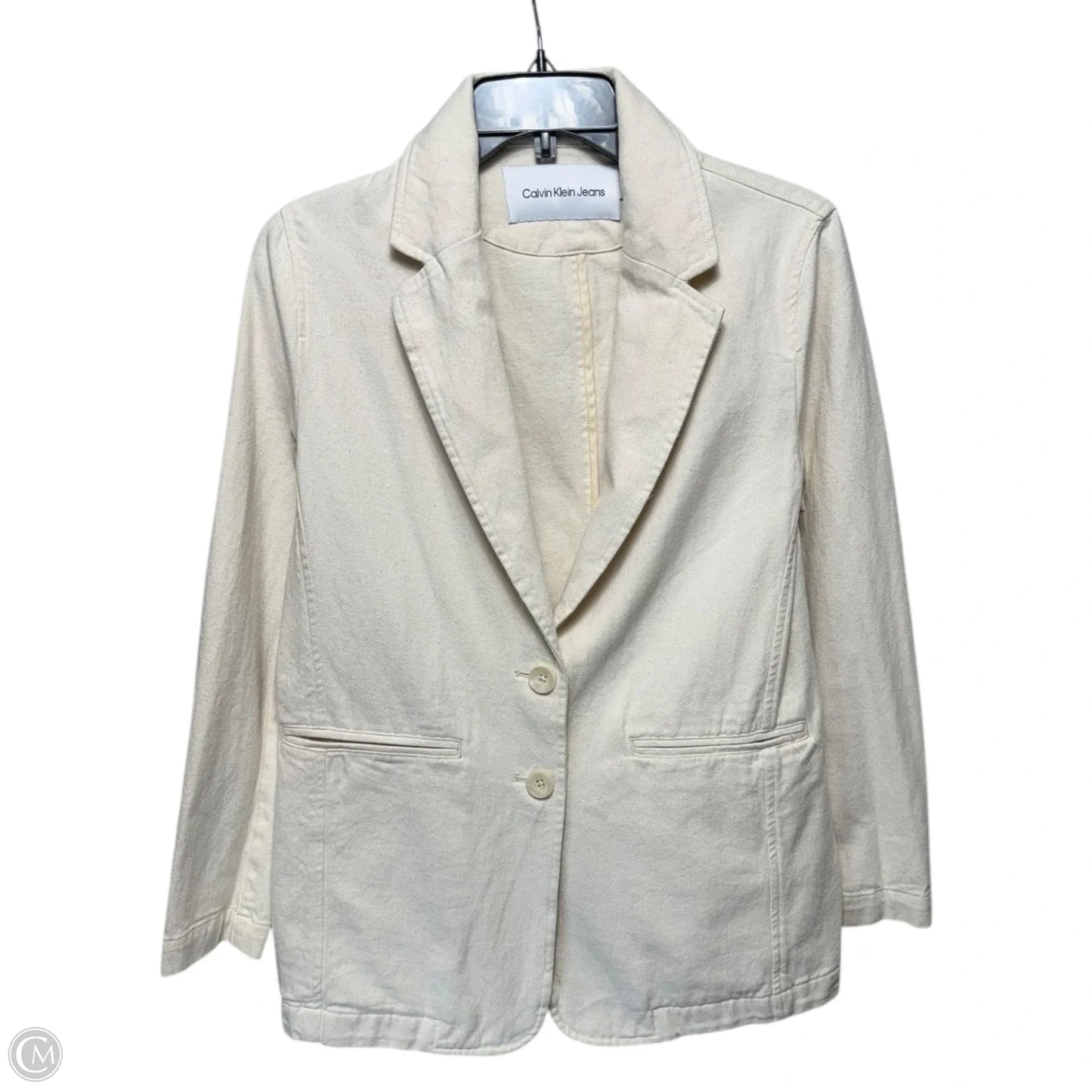 Blazer By Calvin Klein In Cream, Size: Xs