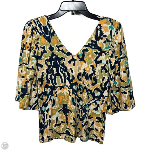Top 3/4 Sleeve By Nic + Zoe In Multi-colored, Size: S