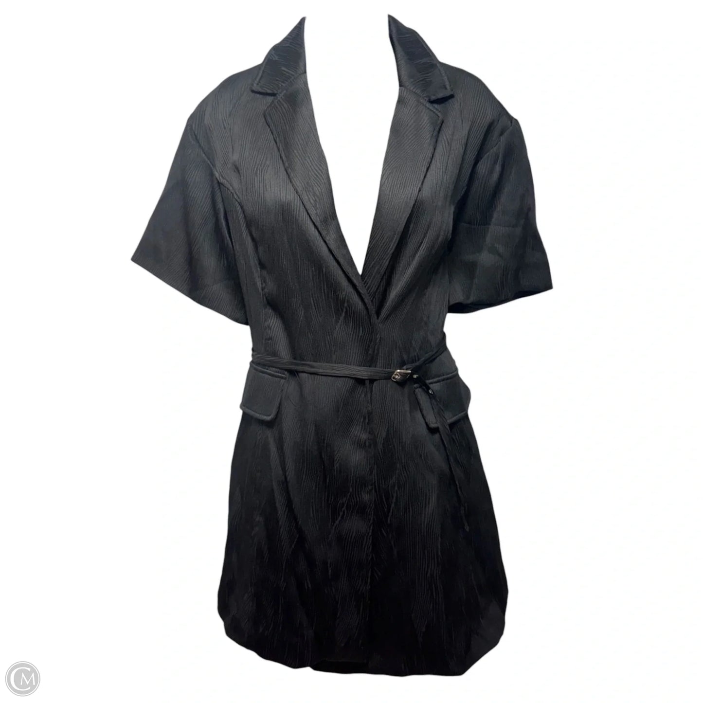Lorenzo Short-Sleeve Belted Blazer Dress By 4SI3NNA X Anthropologie In Black, Size: S