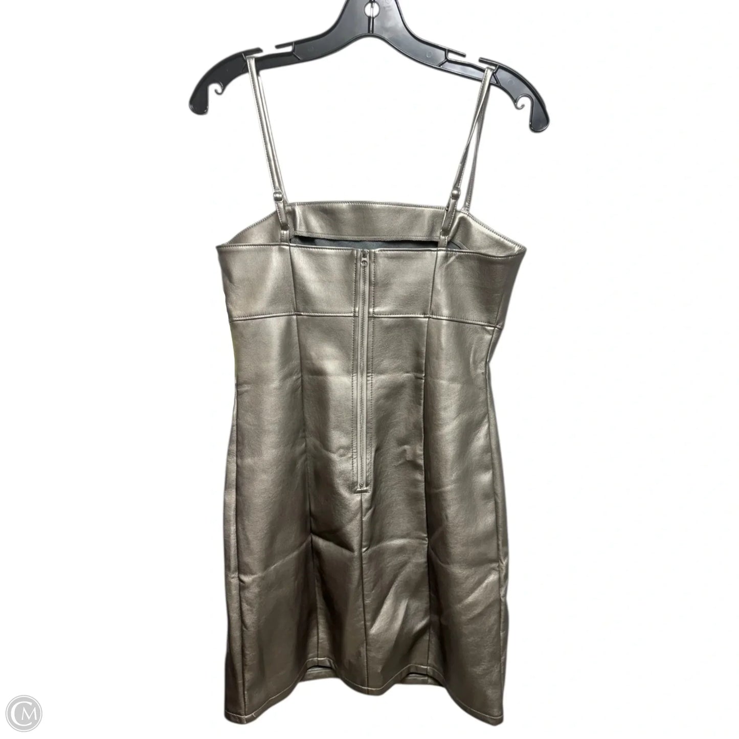 Faux Leather Metallic Dress Party Short By Kirious In Bronze, Size: M