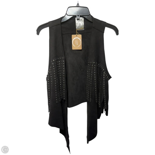 Studded Fringe Vest By Vocal In Black, Size: L