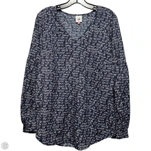 Blouse Long Sleeve By Cabi In Multi-colored, Size: M