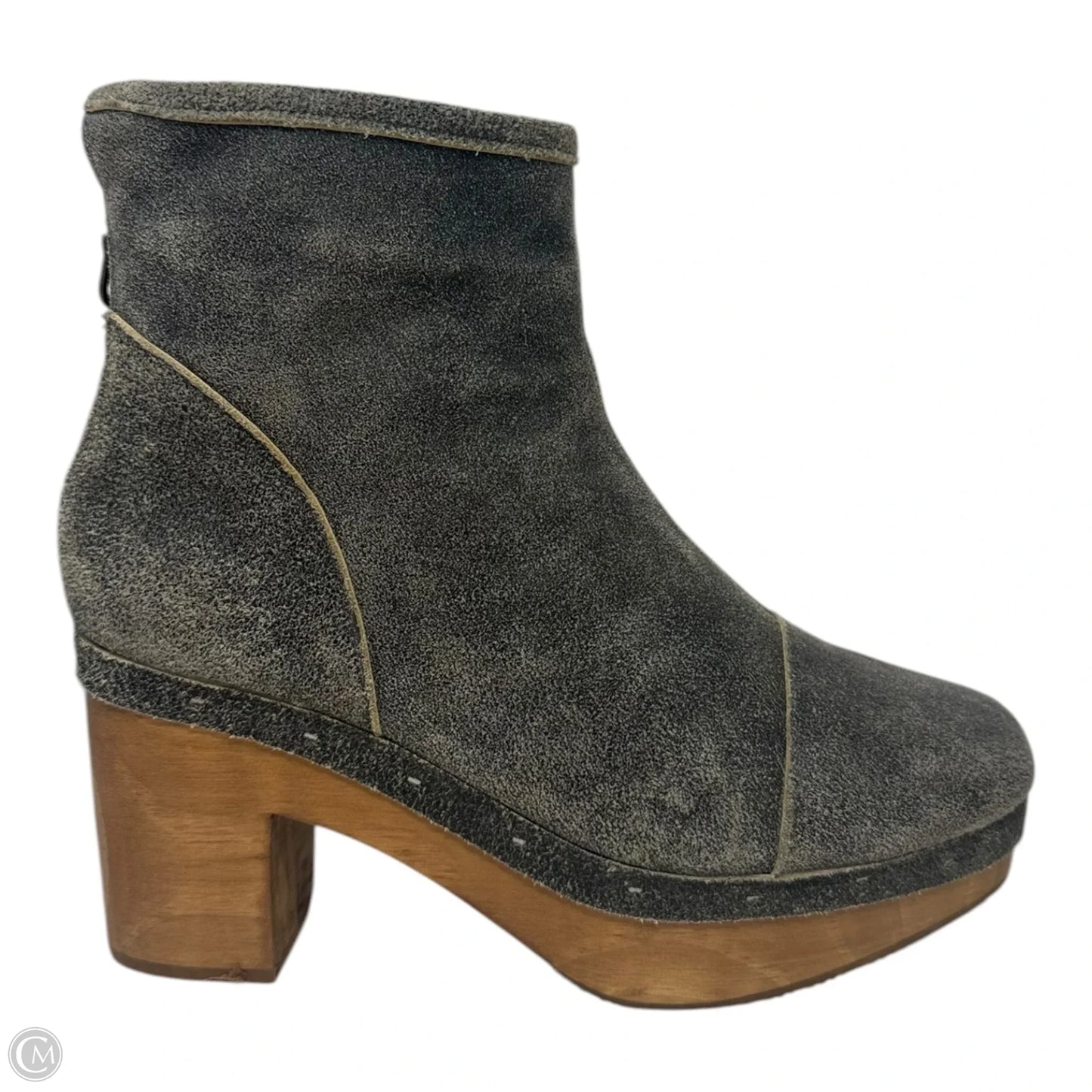 Zuki Clog Boots Ankle Heels By Five Worlds In Grey, Size: 9