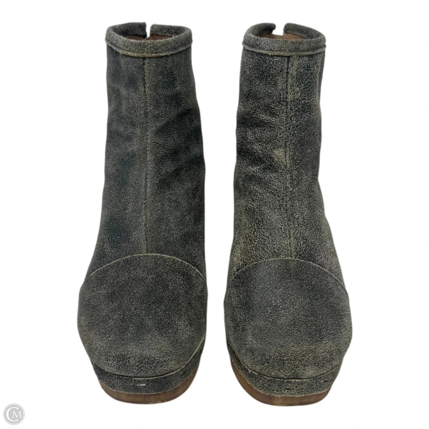 Zuki Clog Boots Ankle Heels By Five Worlds In Grey, Size: 9