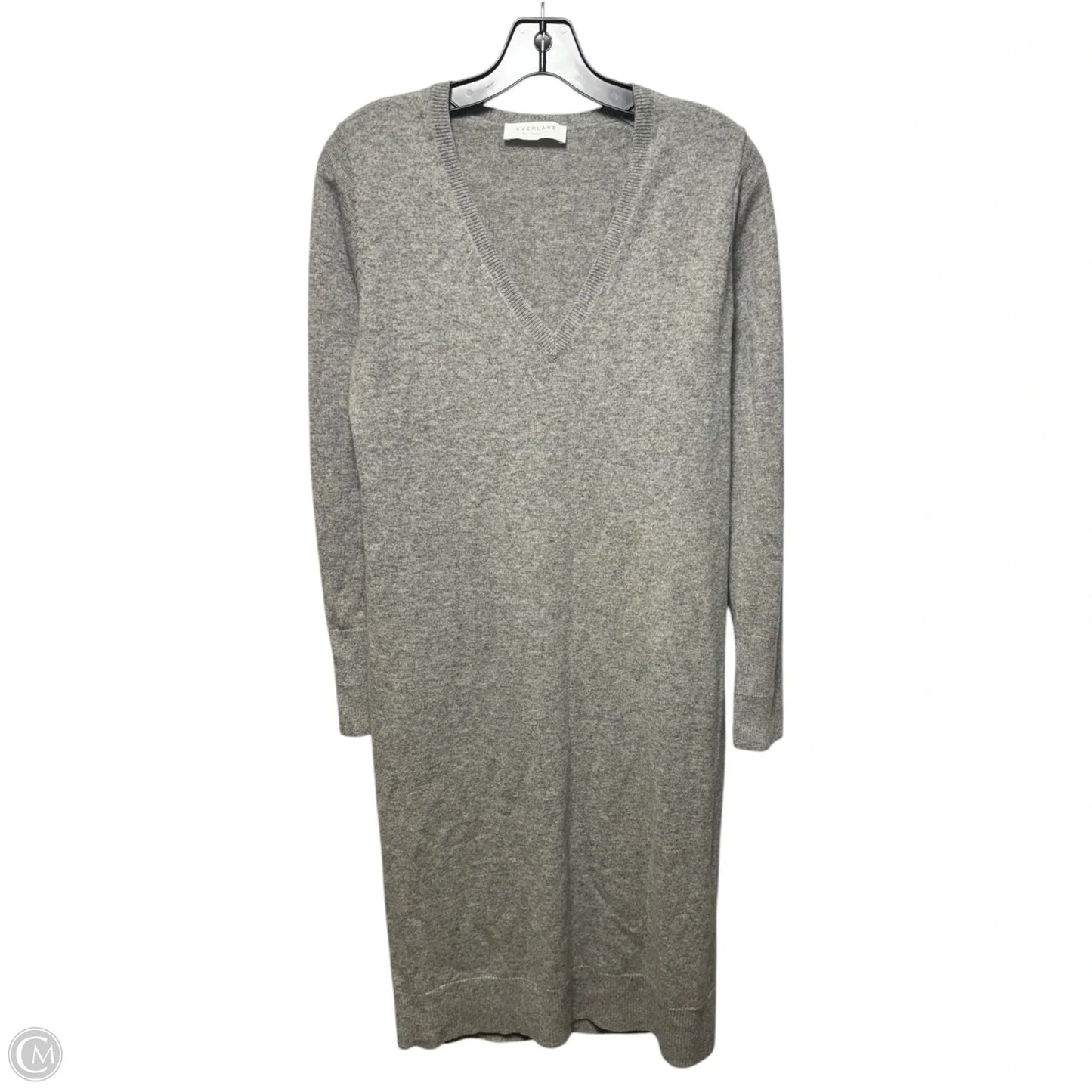 Cashmere V Neck Midi Dress By Everlane In Grey, Size: S