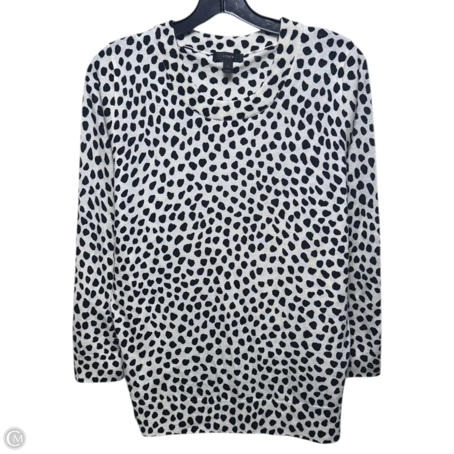 Tippi Merino Wool Sweater By J. Crew In Black & Cream, Size: L