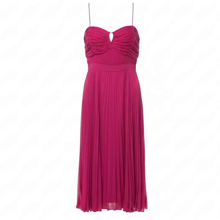 Carol Halter Tie Sweatheart Midi Cocktail Dress By Alex Marie In Pink, Size: 12