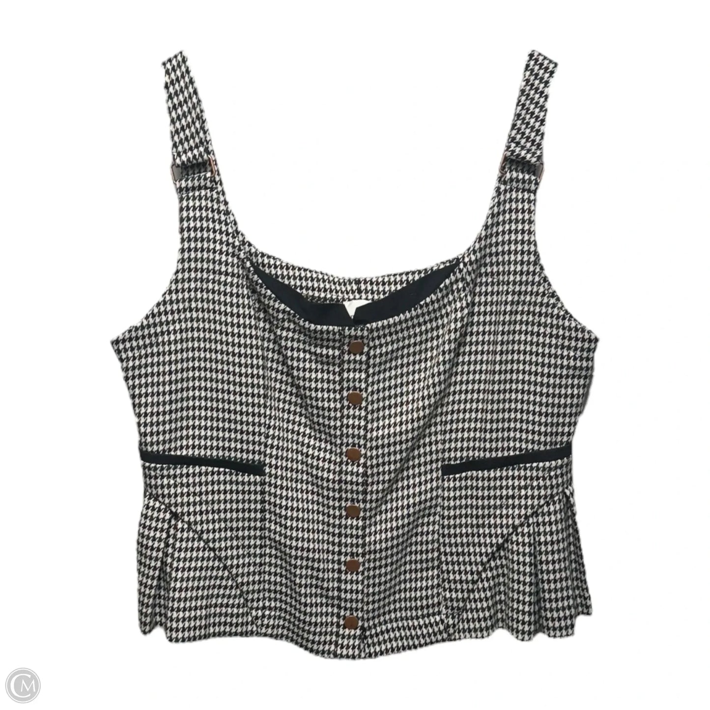 Houndstooth Top Sleeveless By Maeve In Multi-colored, Size: Xl