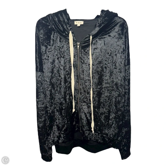 Sweatshirt Hoodie By Pol In Black, Size: L