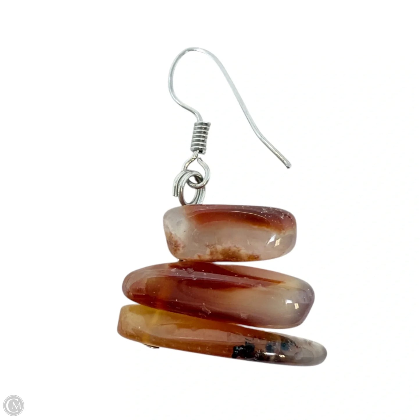 Stacked Carnelian Agate Dangle Earrings