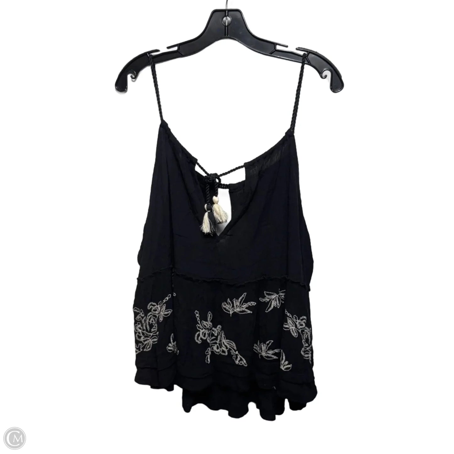 Embroidered Top Sleeveless By Shyanne In Black & White, Size: Xxl