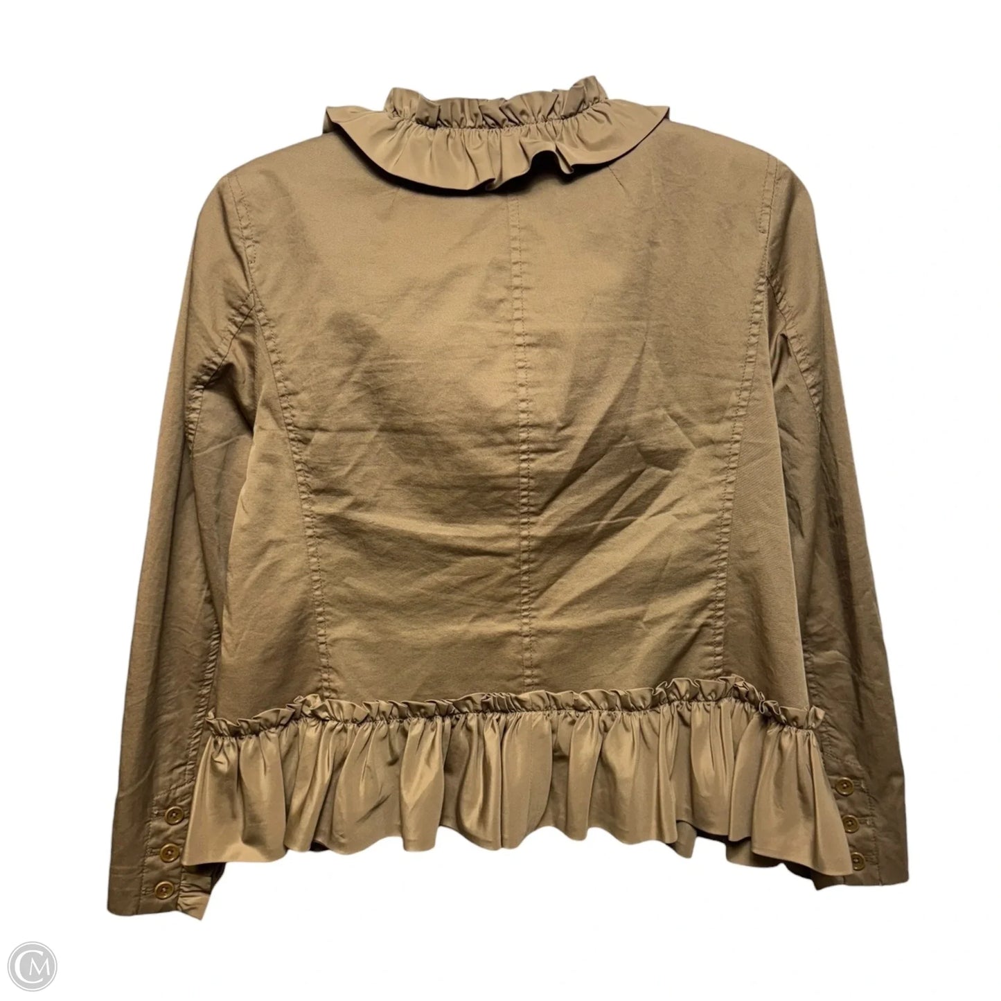 Ruffle Jacket By J. Crew In Beige, Size: 4