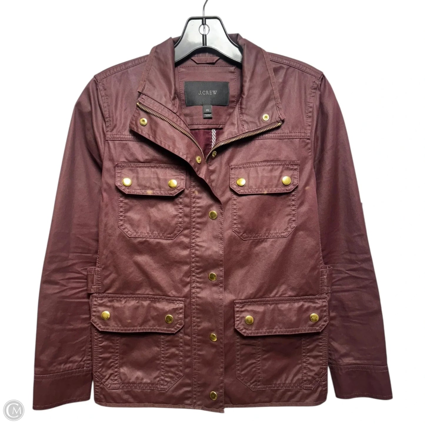 Coated Jacket Utility By J. Crew In Maroon, Size: Sp