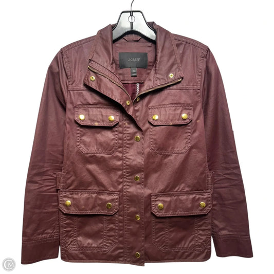 Coated Jacket Utility By J. Crew In Maroon, Size: Sp