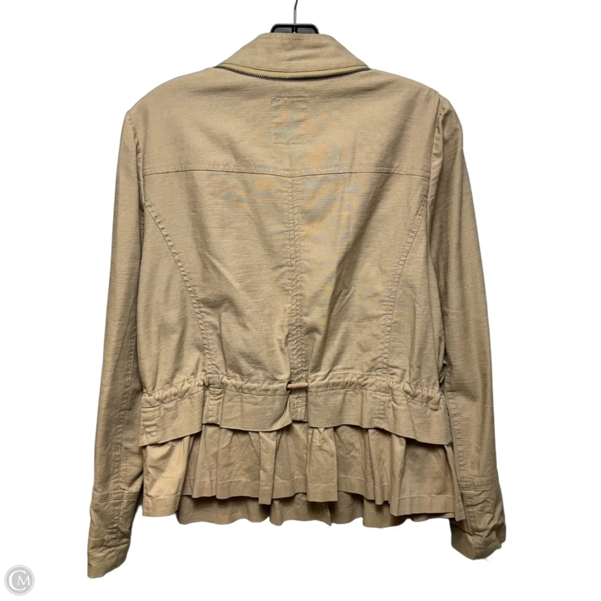 Cotton Drawstring Waist Jacket By Elevenses In Beige, Size: M