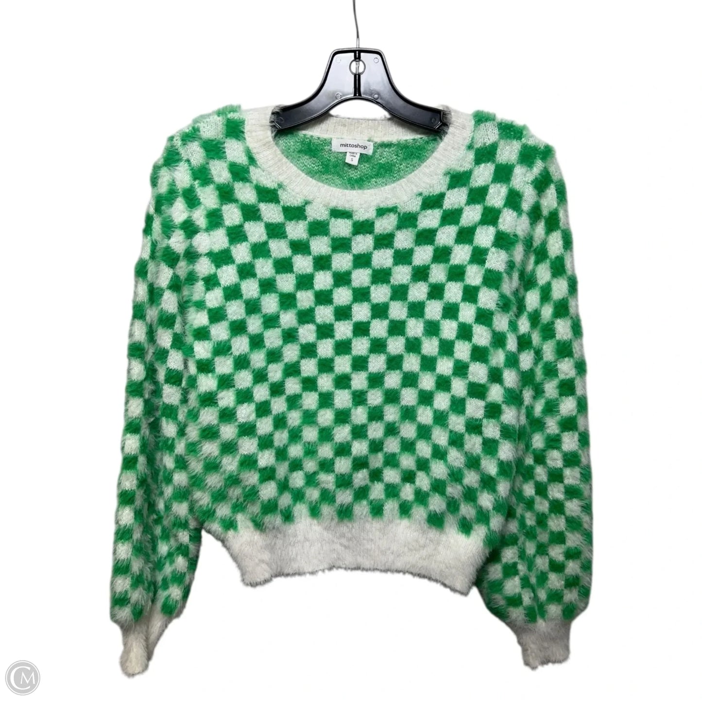 Eyelash Sweater By Mittoshop In Checkered Pattern, Size: S