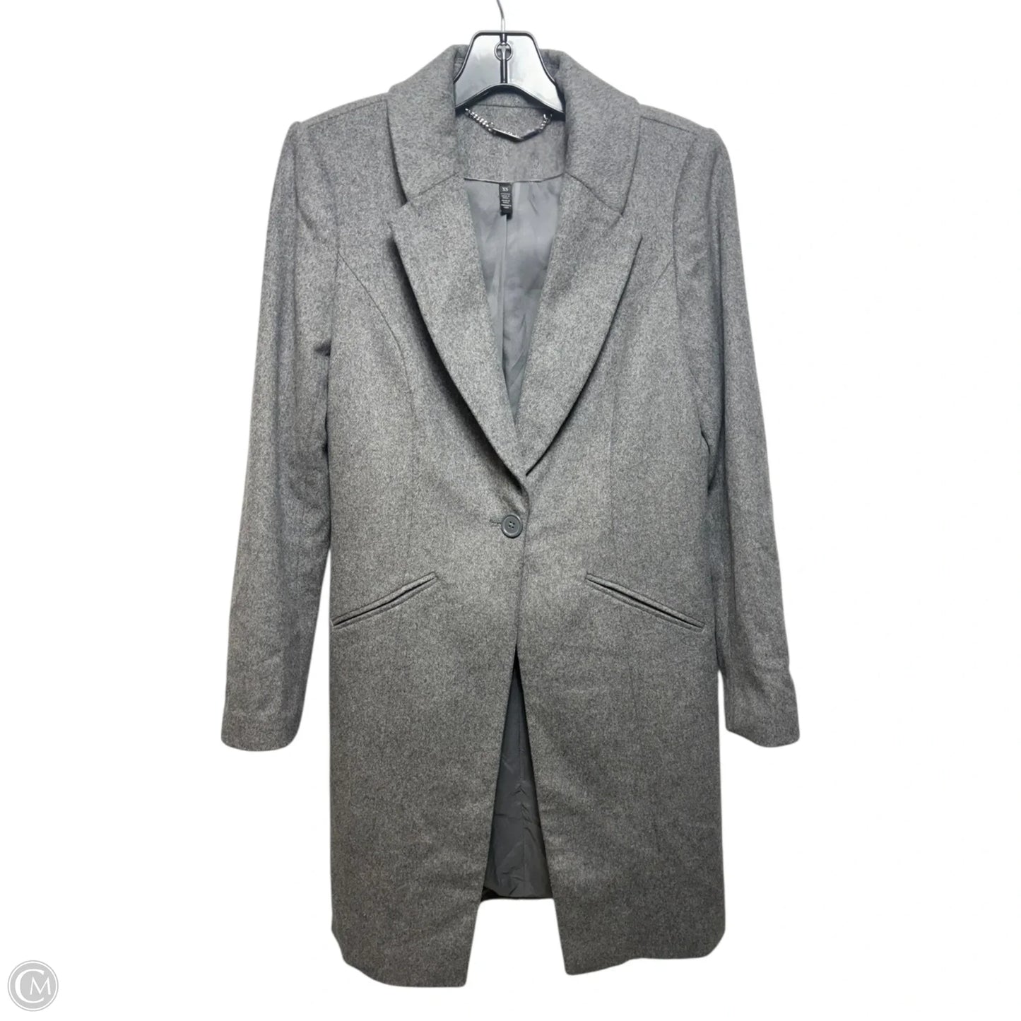 Coat Wool Blend By White House Black Market In Grey, Size: Xs