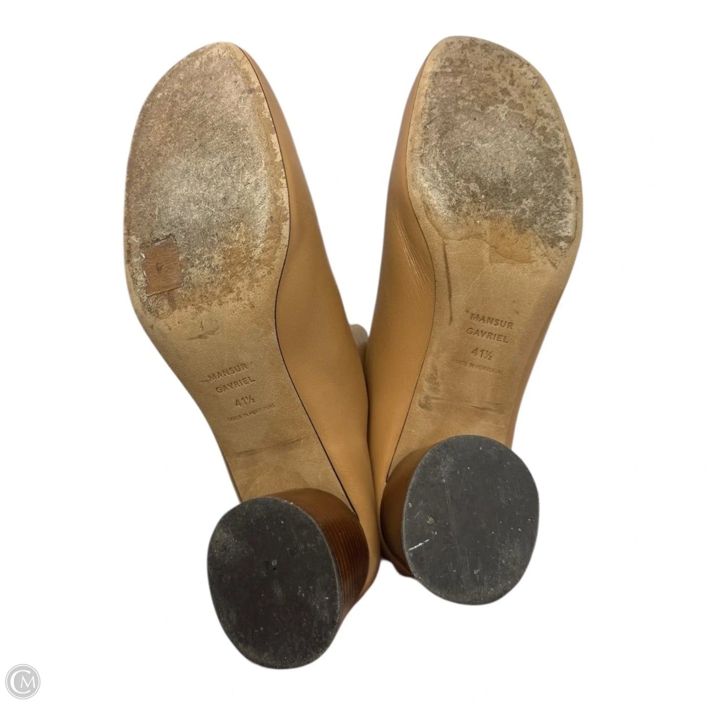 Glove Leather Heel Boots Designer By Mansur Gavriel In Tan, Size: 10.5