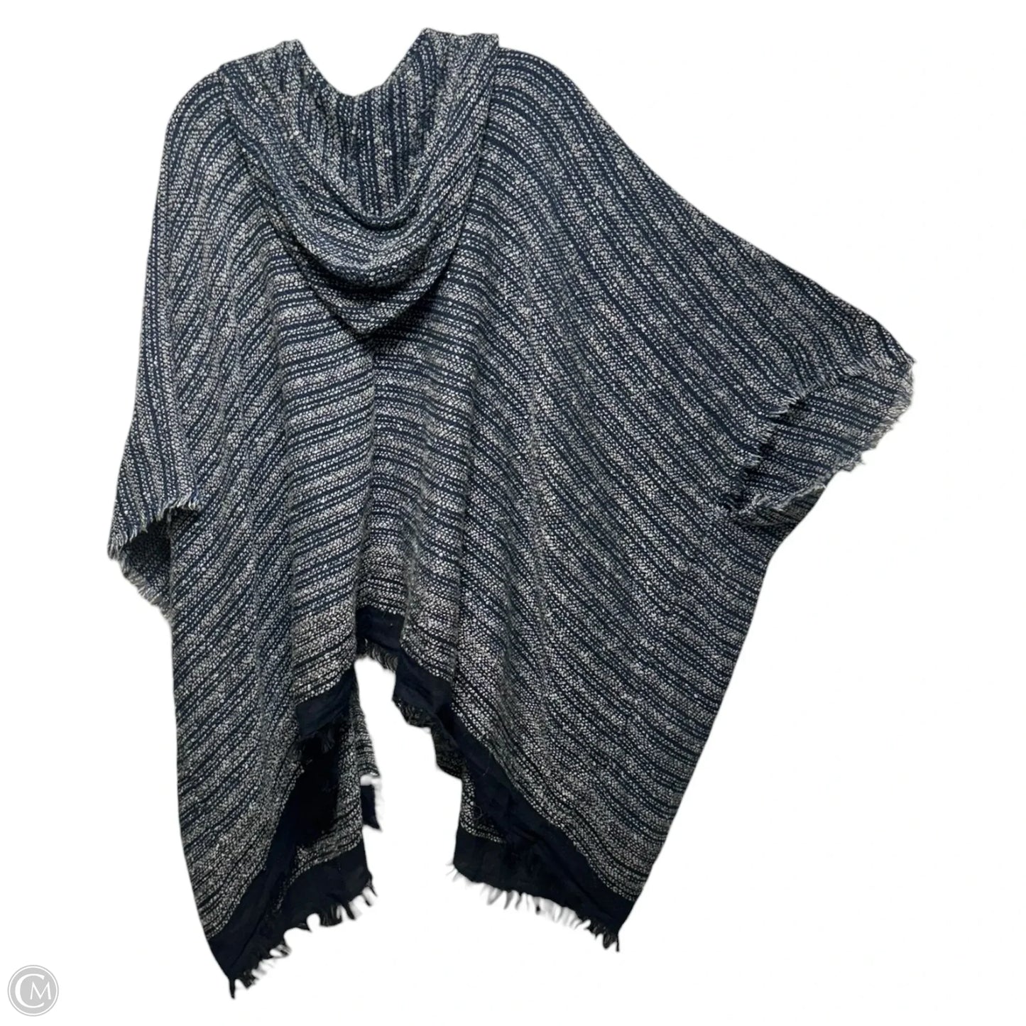 Poncho By Free People In Blue & Grey, Size: Osfm