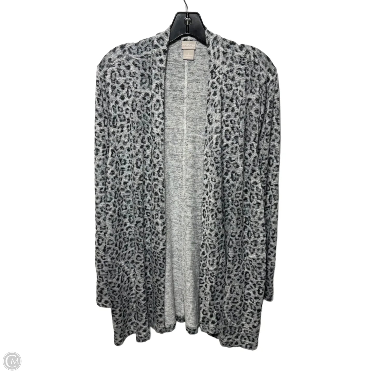 Sweater Cardigan By Chicos In Animal Print, Size: 12/14