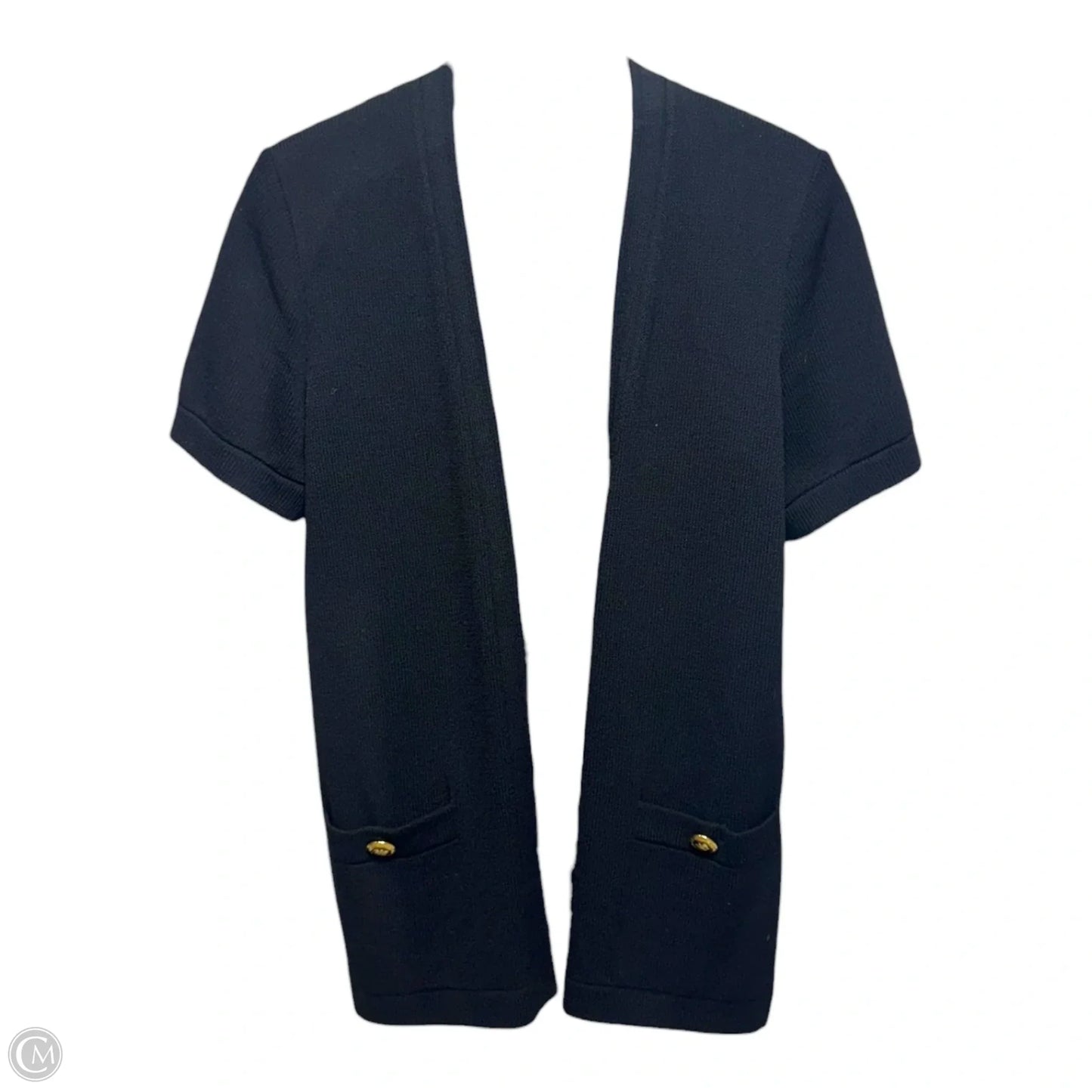 Top Short Sleeve Cardigan Luxury Designer By St John Collection In Striped Pattern, Size: S