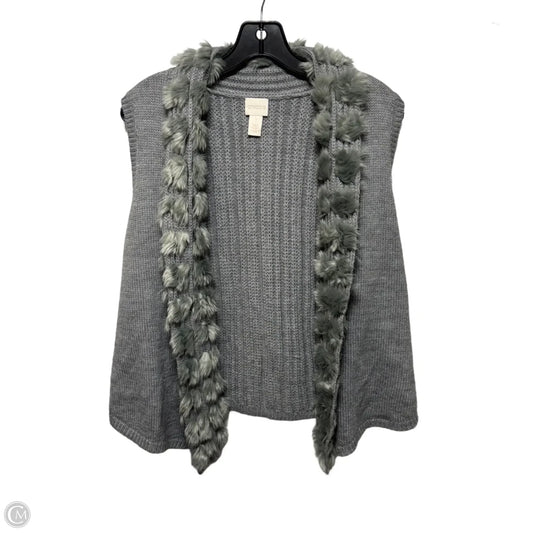 Vest Sweater By Chicos In Grey, Size: M
