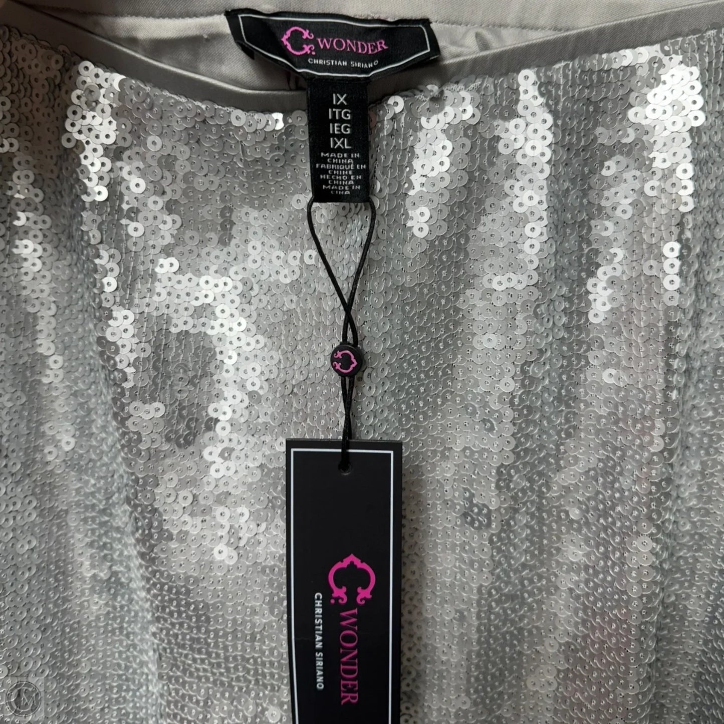 Sequin Skirt Maxi By Christian Siriano In Silver, Size: 1x