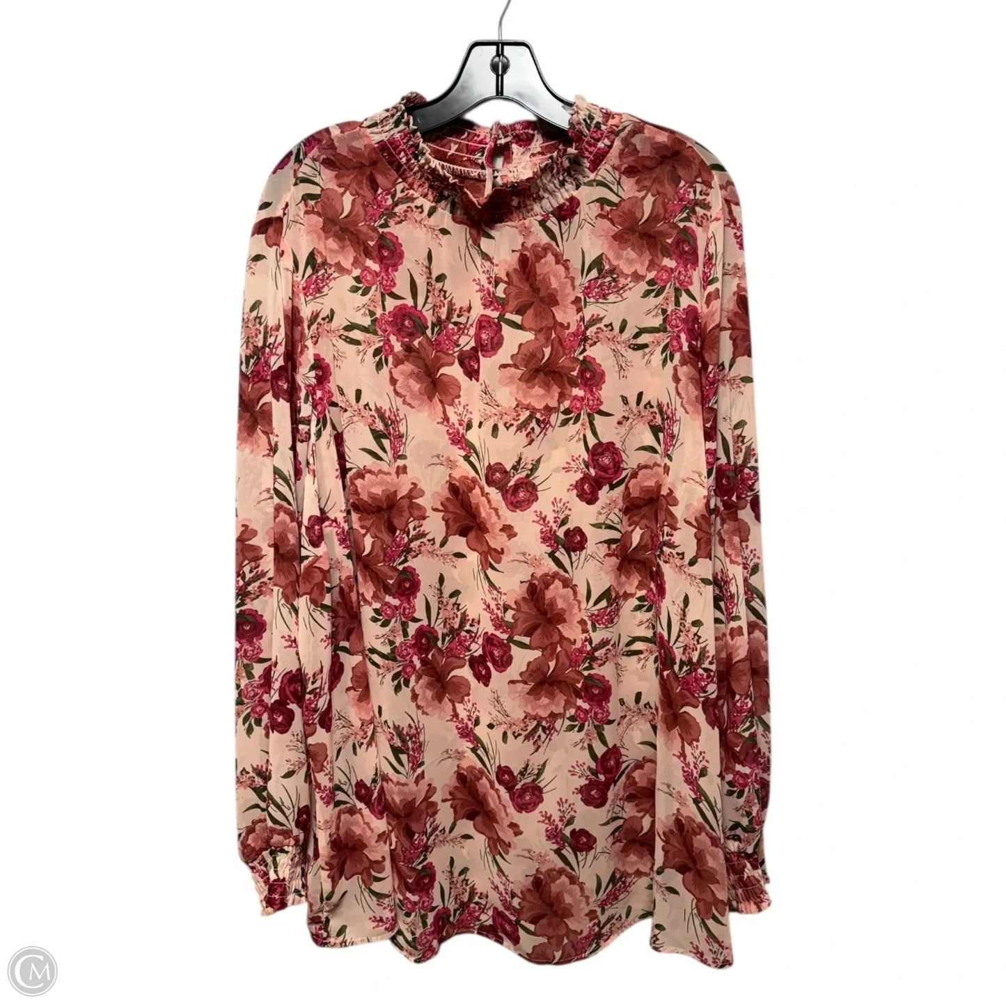 Sheer Blouse Long Sleeve By Torrid In Floral Print, Size: 4x