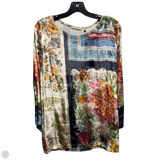 Velvet Top Long Sleeve By Soft Surroundings In Multi-colored, Size: Mp