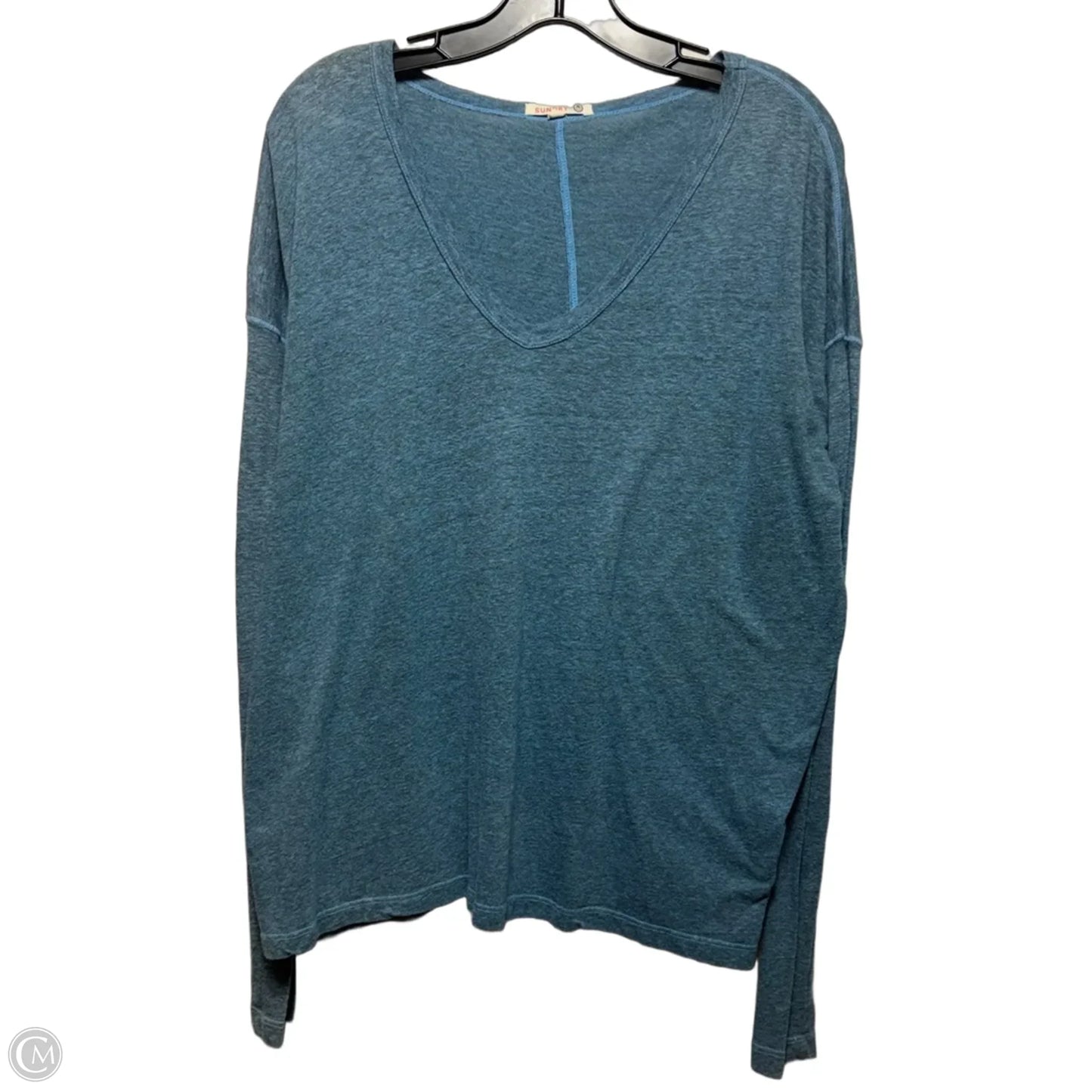 Top Long Sleeve Basic By Sundry In Aqua, Size: Osfm