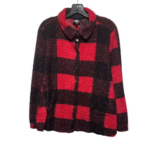 Top Long Sleeve By Bobeau In Plaid Pattern, Size: Xl