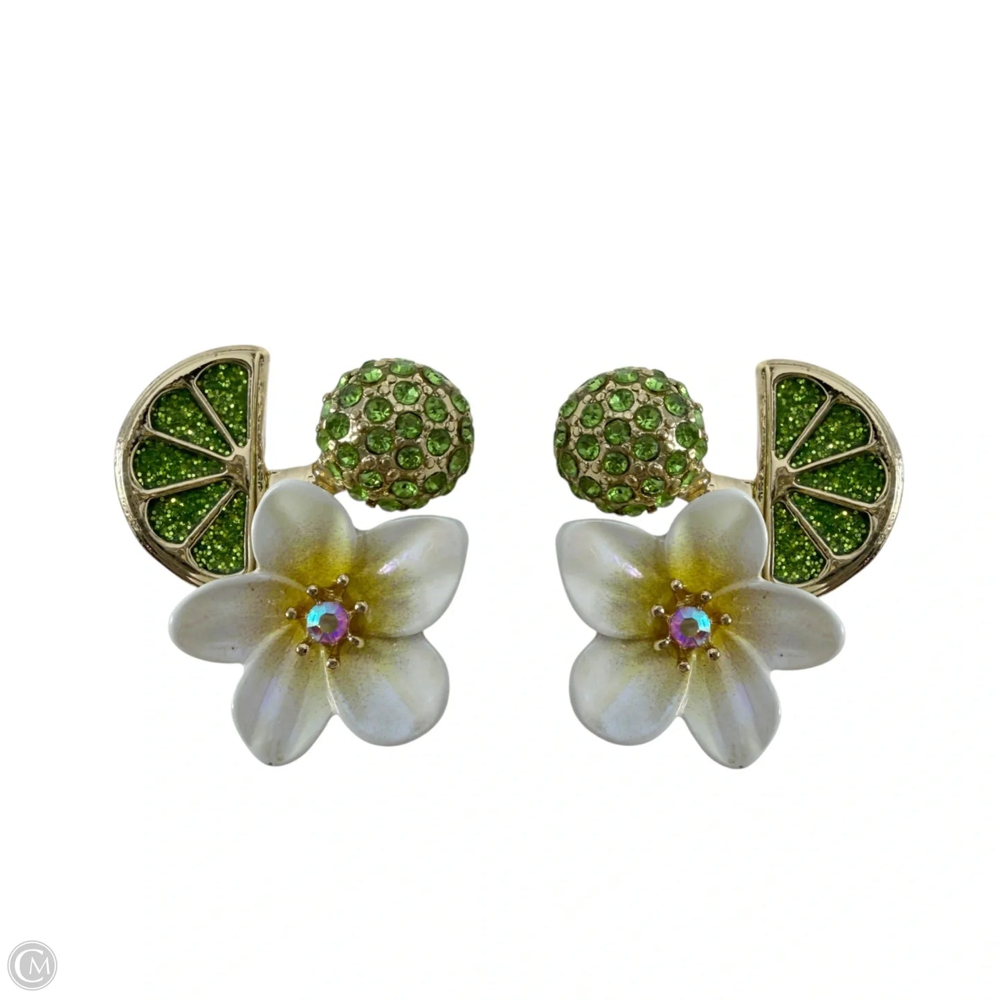 Fruit Flower Rhinestone Cluster Post Earrings By Betsey Johnson
