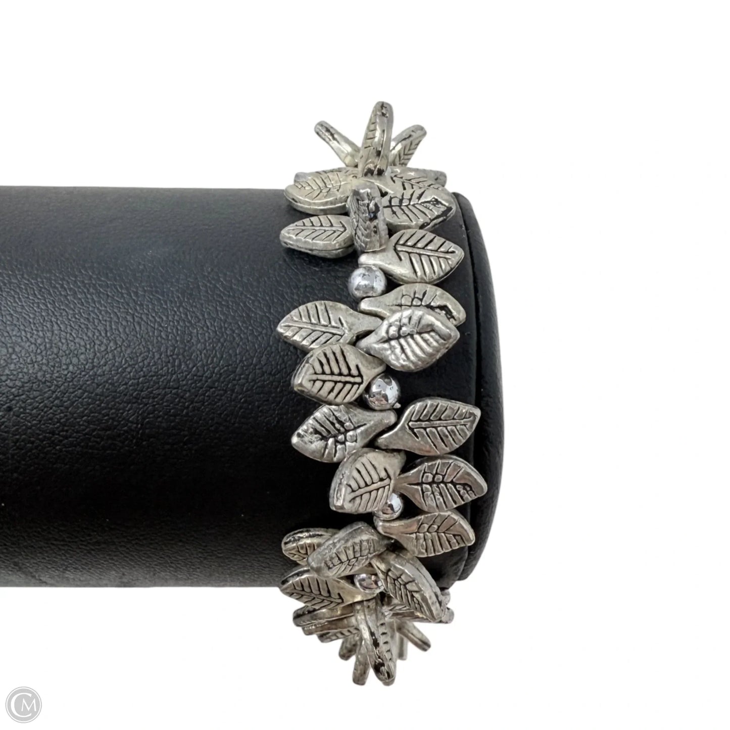 Silver Tone Leaf Motif Bracelet