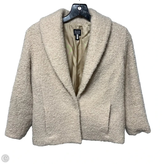 Wool Blend Jacket By Eileen Fisher In Beige, Size: Sp