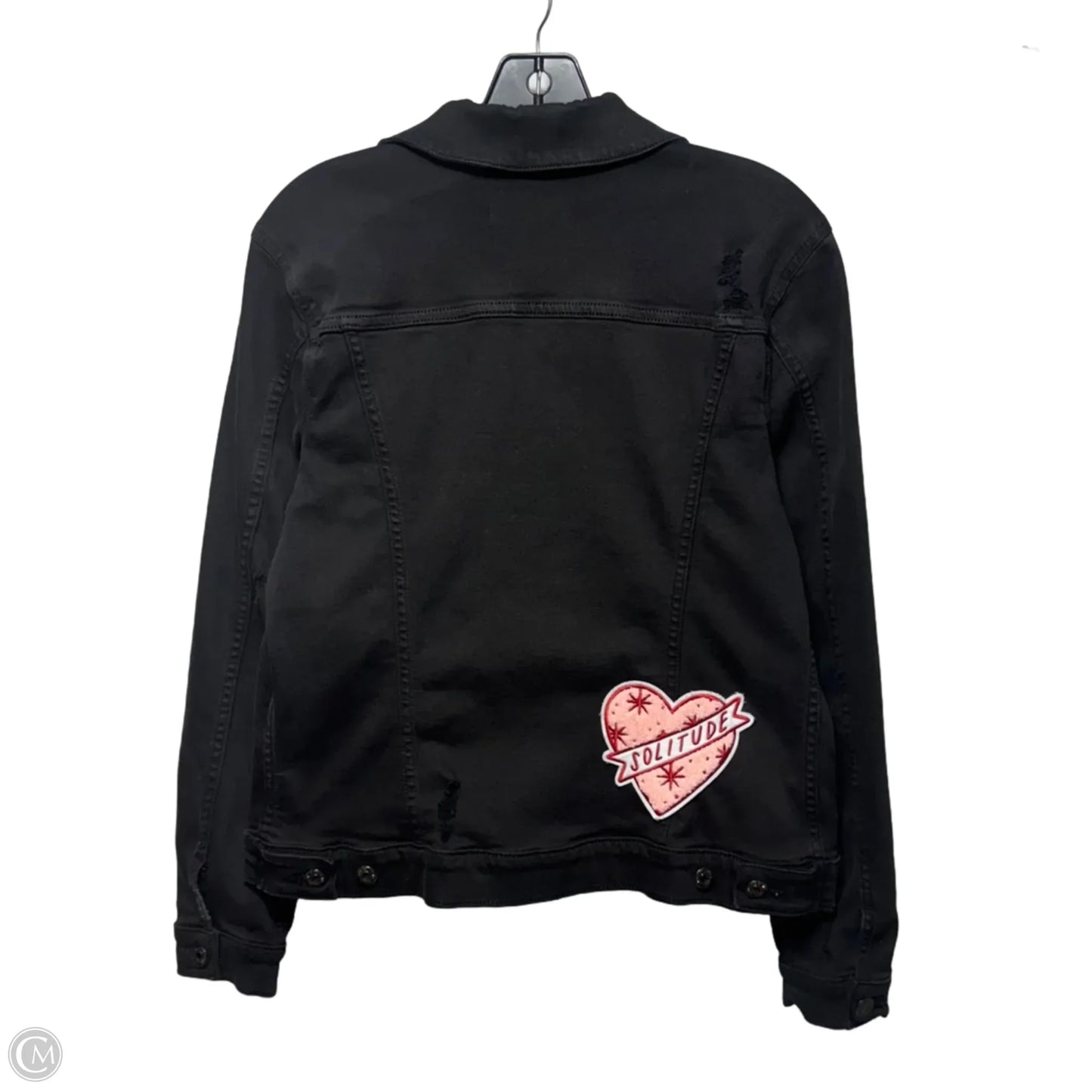 Jacket Denim By 7 For All Mankind In Black Denim, Size: L