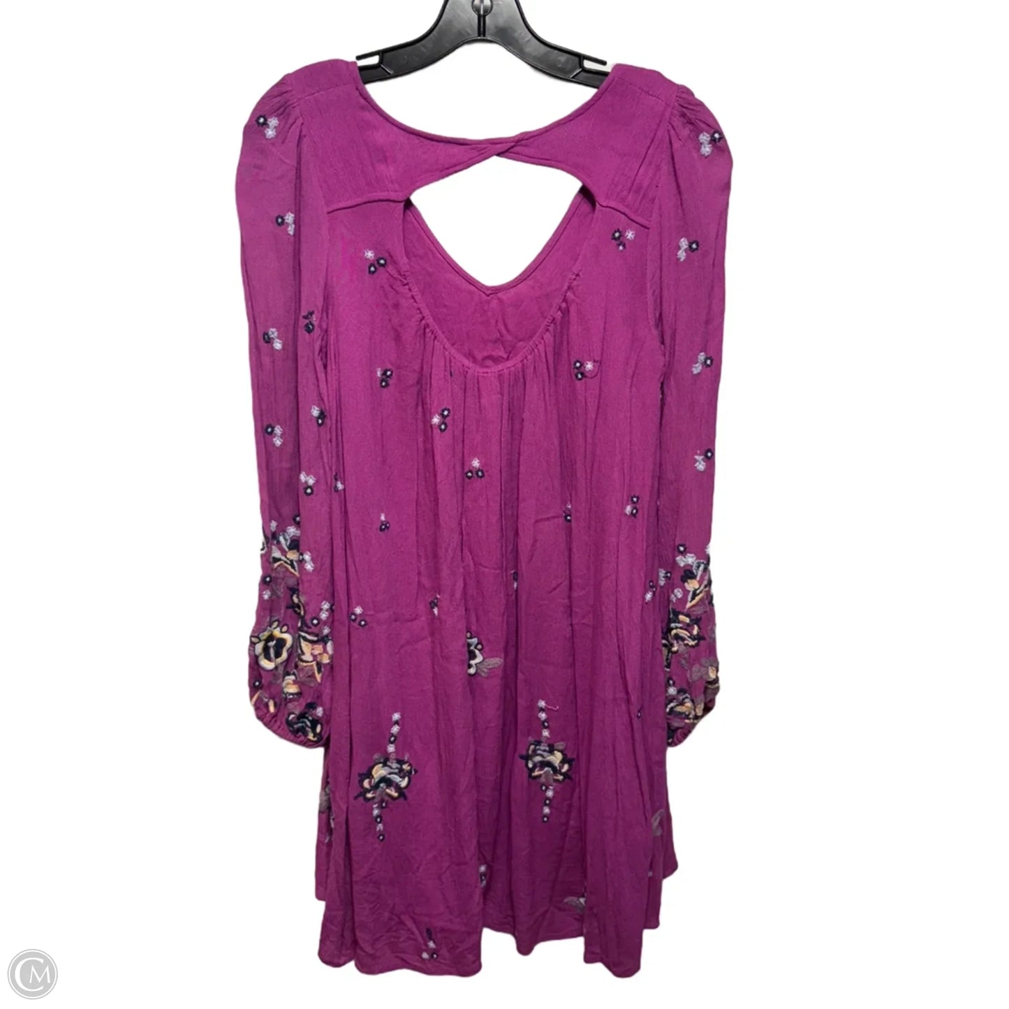 Oxford Embroidered Mini Dress By Free People In Purple, Size: S
