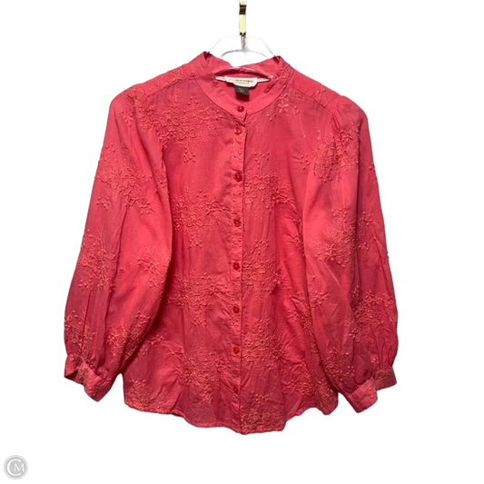 Bella Femme Embroidered Puff Sleeve Top By Pilcro In Pink, Size: S