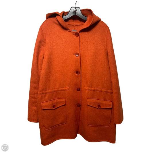 Double-Faced Hooded Boiled Wool Coat By J. Jill In Rust, Size: L