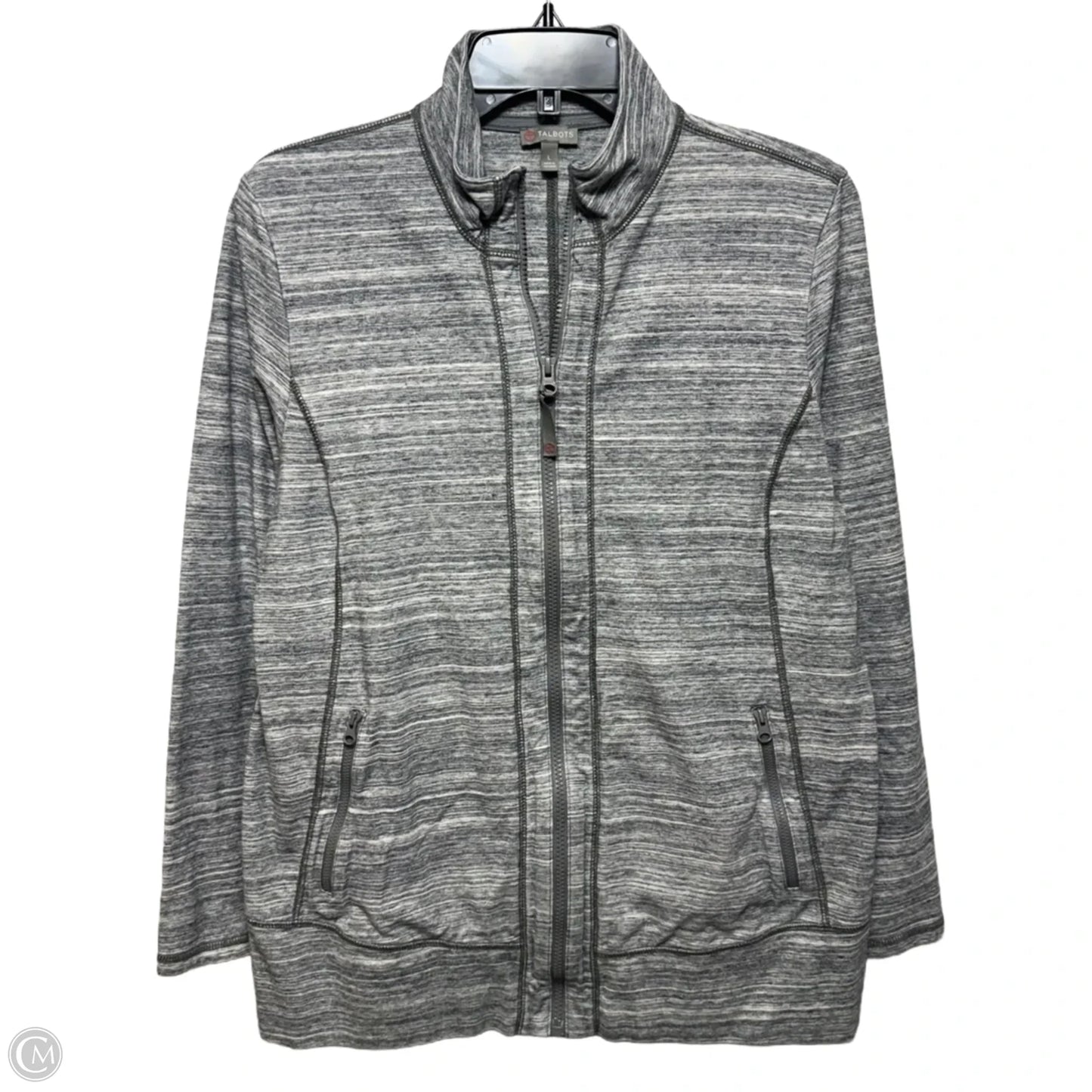 Athletic Jacket By Talbots In Grey, Size: L