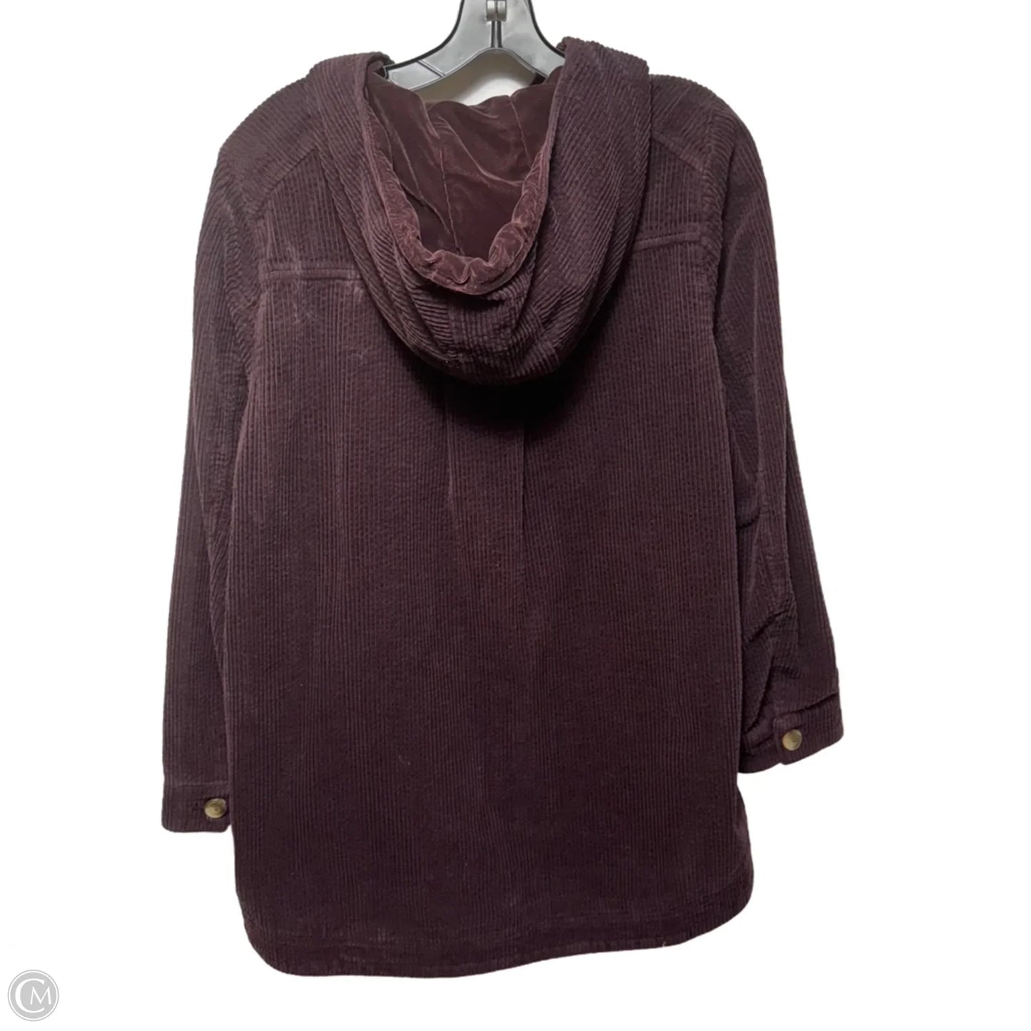 Heritage Tumbled Cord Hooded Jacket By J. Jill In Maroon, Size: S
