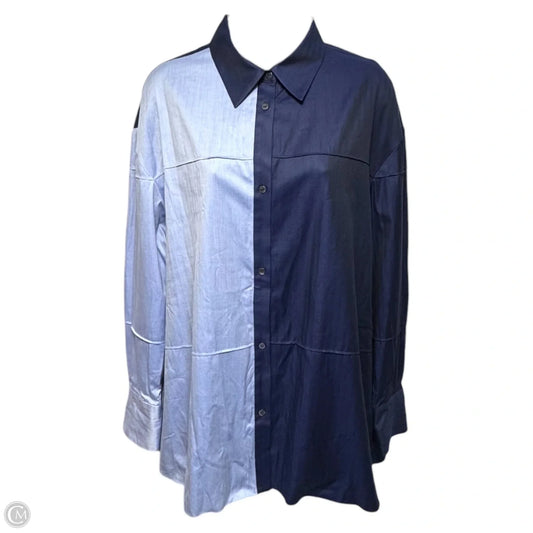 Top Long Sleeve By Partow In Blue, Size: 4