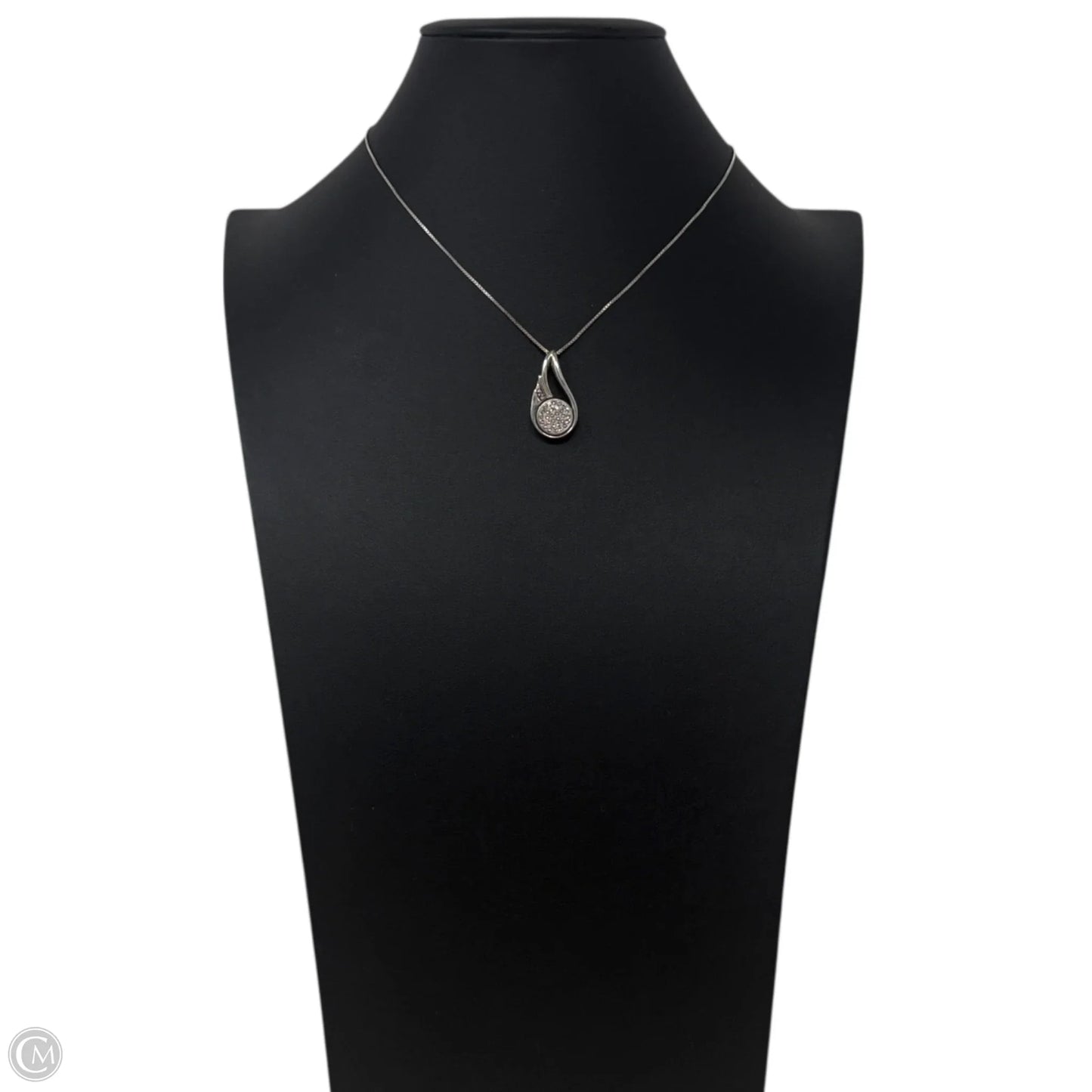 Sterling Silver & Crystal Teardrop Pendant Necklace