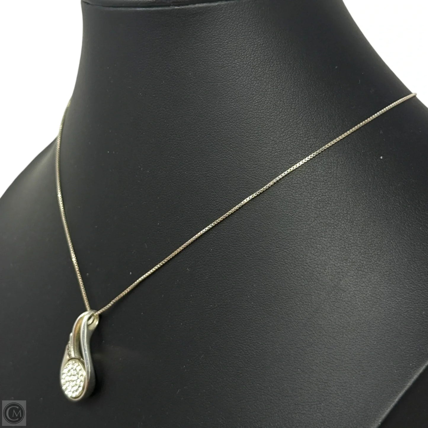 Sterling Silver & Crystal Teardrop Pendant Necklace
