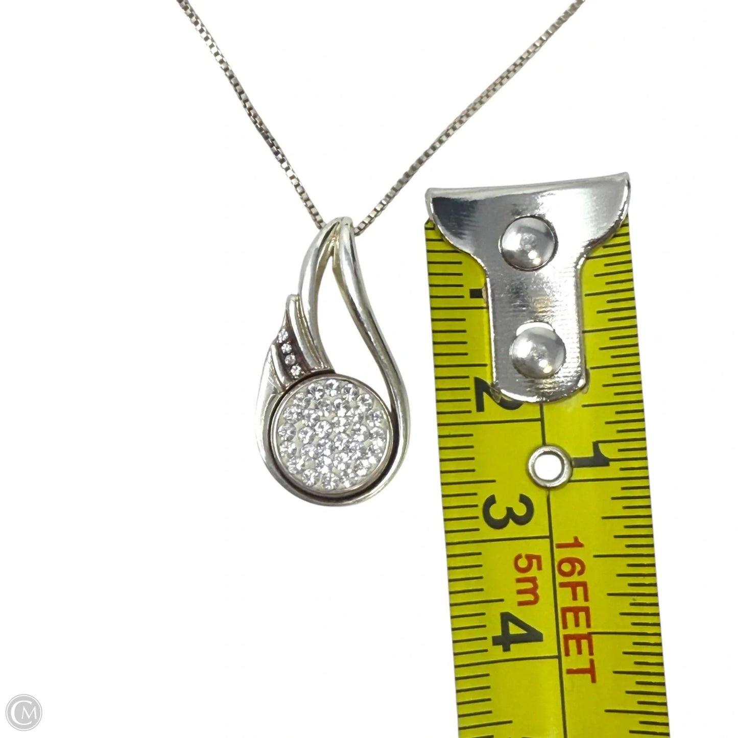 Sterling Silver & Crystal Teardrop Pendant Necklace