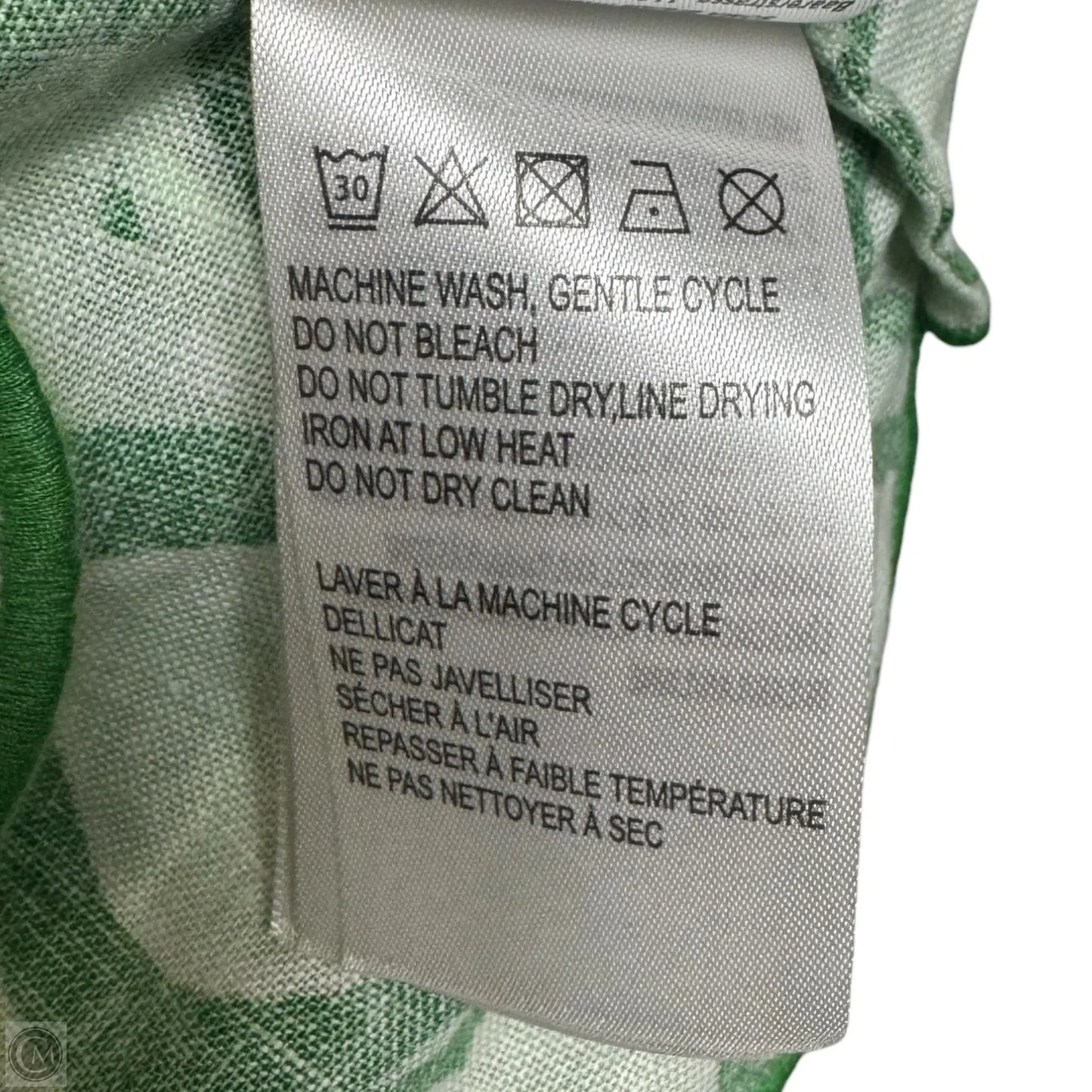 Flax Linen Top Short Sleeve By Farm Rio In Festival Green, Size: S