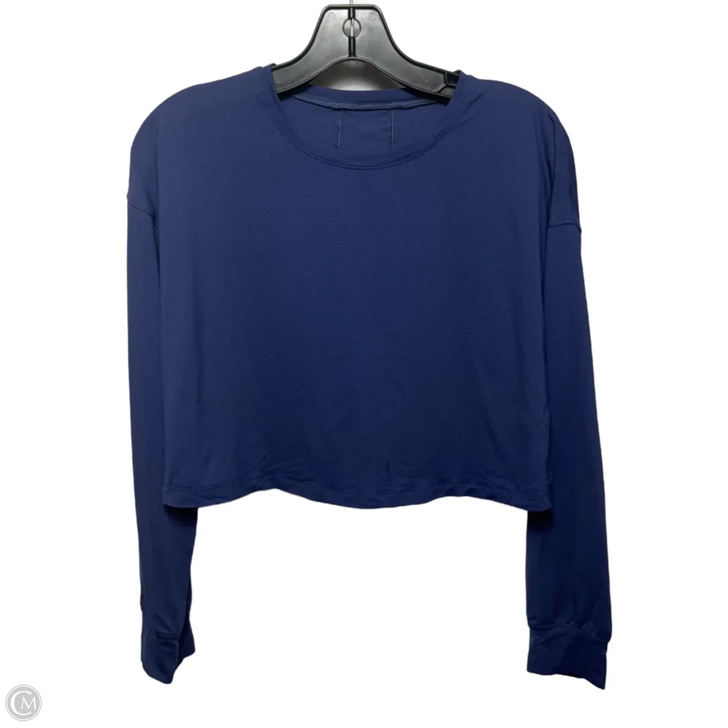 Cropped Athletic Top Long Sleeve Crewneck By Lululemon In Blue, Size: M