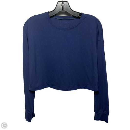 Cropped Athletic Top Long Sleeve Crewneck By Lululemon In Blue, Size: M