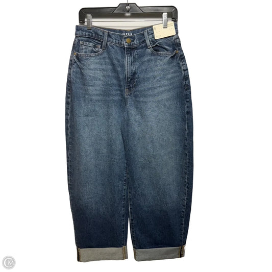 High Rise Cuffed Balloon Jeans Wide Leg By Ana In Blue Denim, Size: 6